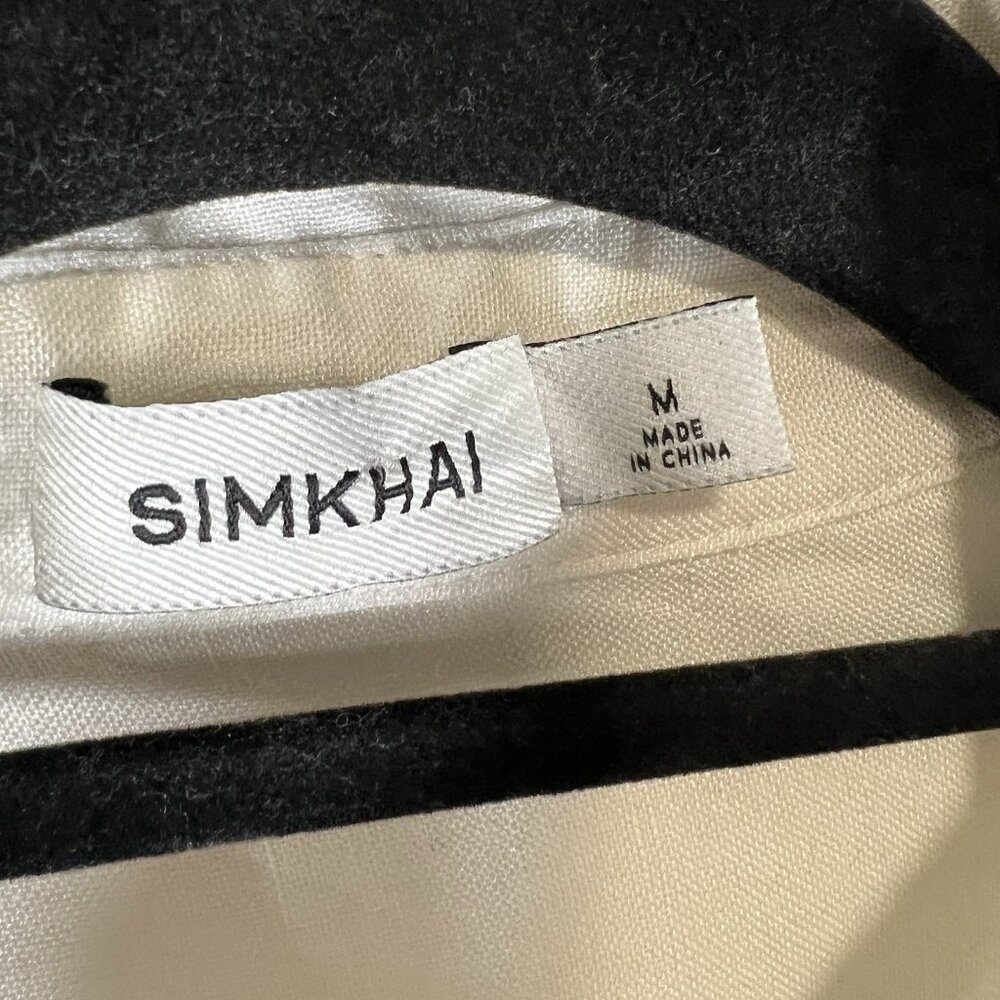 Jonathan Simkhai White Linen Button Up Top Croppe… - image 4